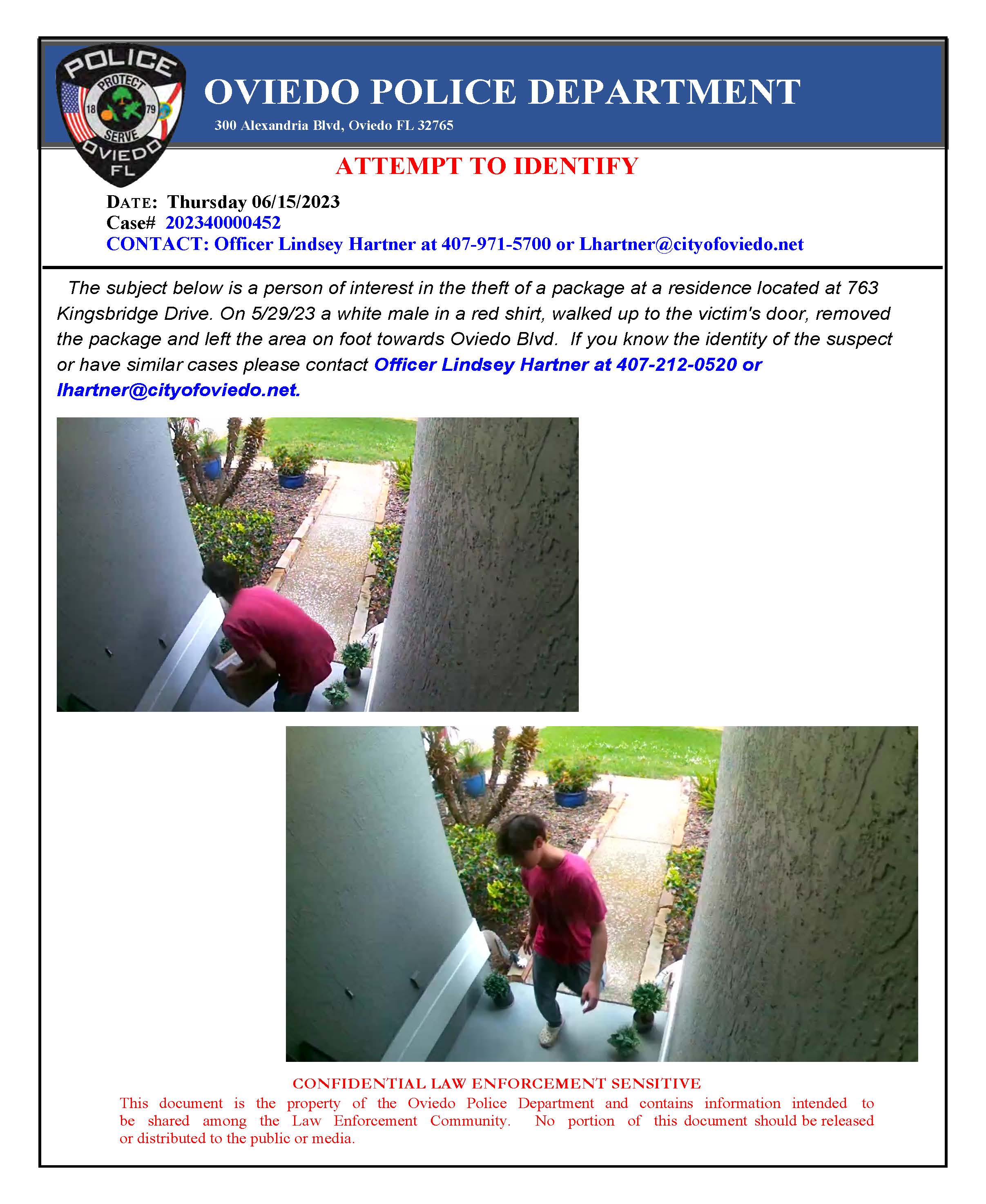 Kingsbridge Drive porch package theft