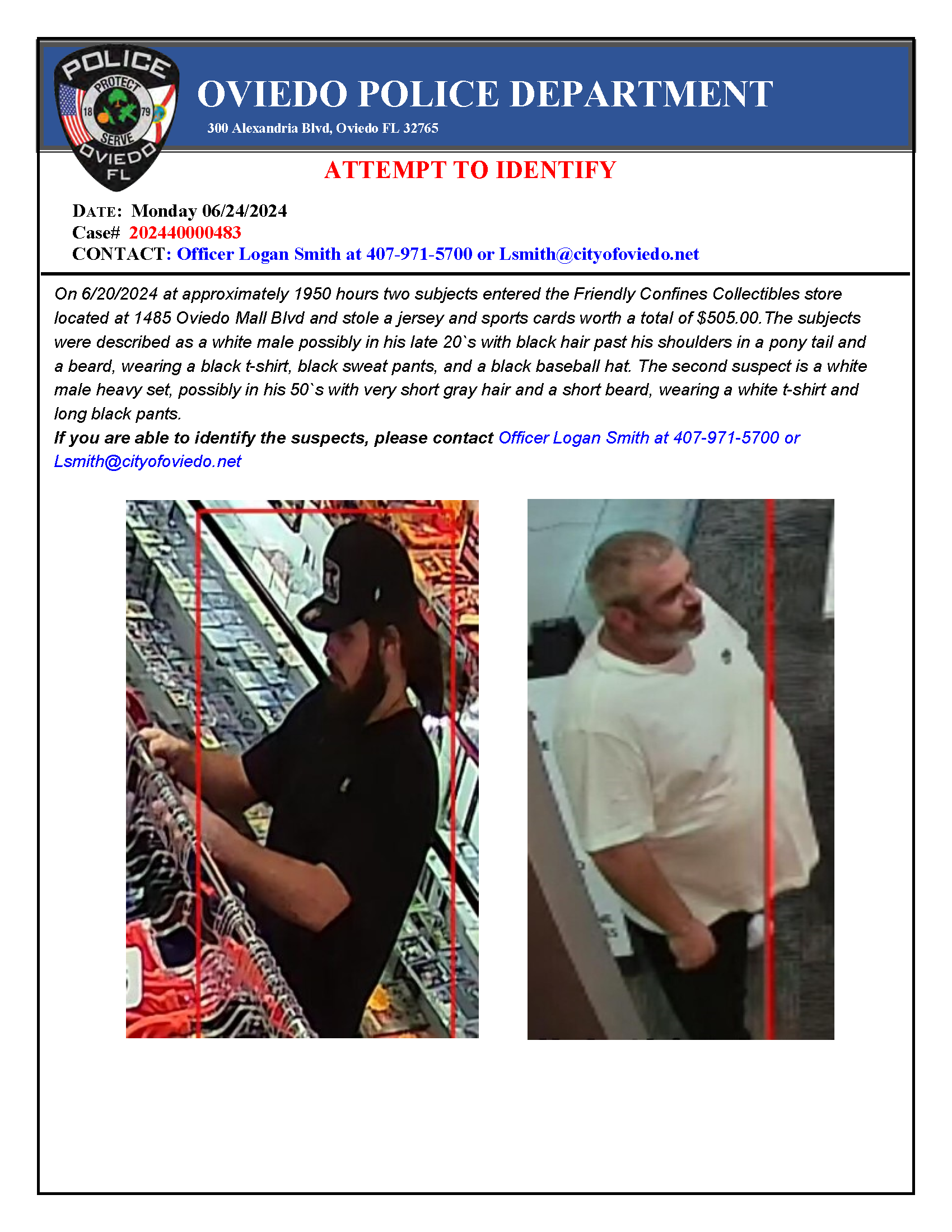 Friendly Confines Theft Bulletin